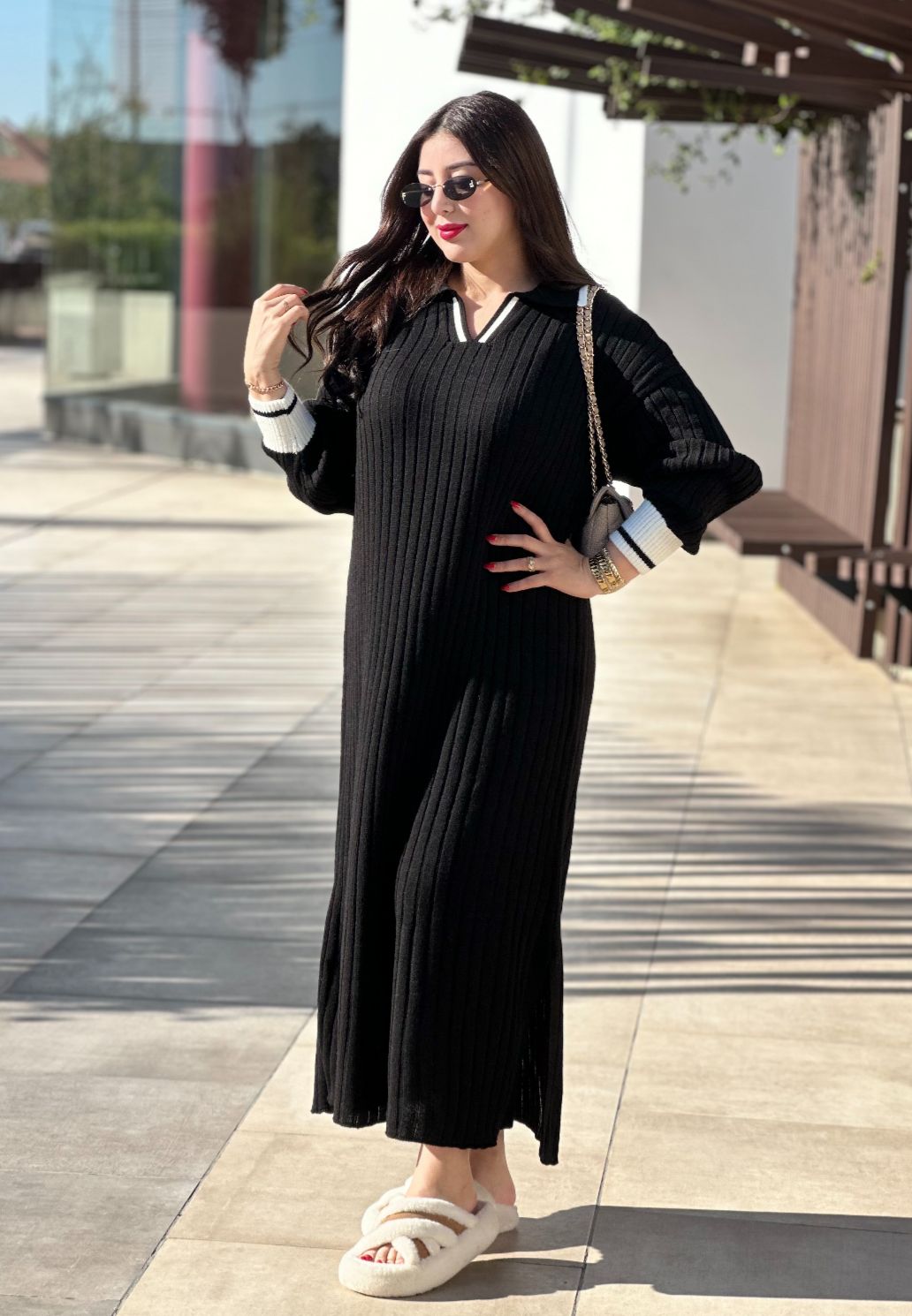 Robe Naila : كسوة شتوية طويلة ومريحة🧶✨