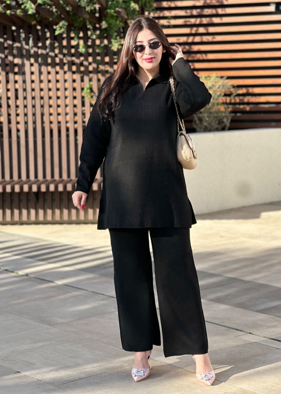 Ensemble Naila : طقم تريكو شتوي ناعم وراقي 🧶✨