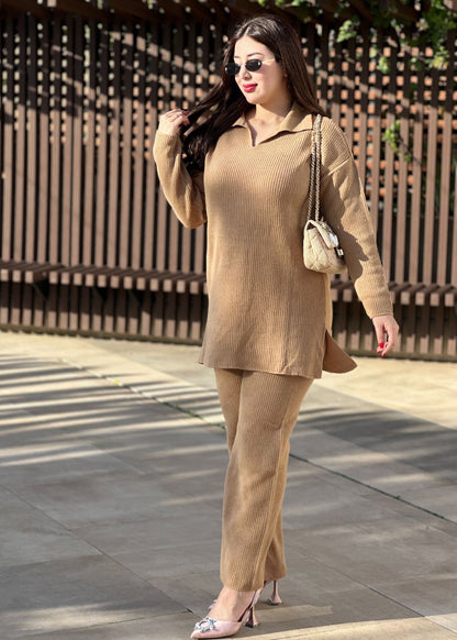 Ensemble Naila : طقم تريكو شتوي ناعم وراقي 🧶✨