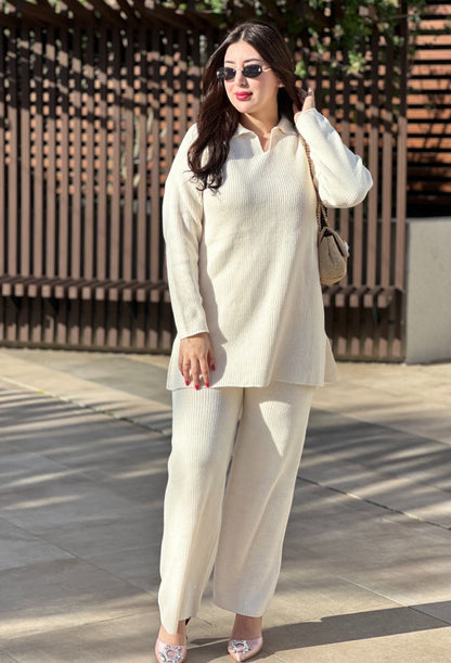 Ensemble Naila : طقم تريكو شتوي ناعم وراقي 🧶✨