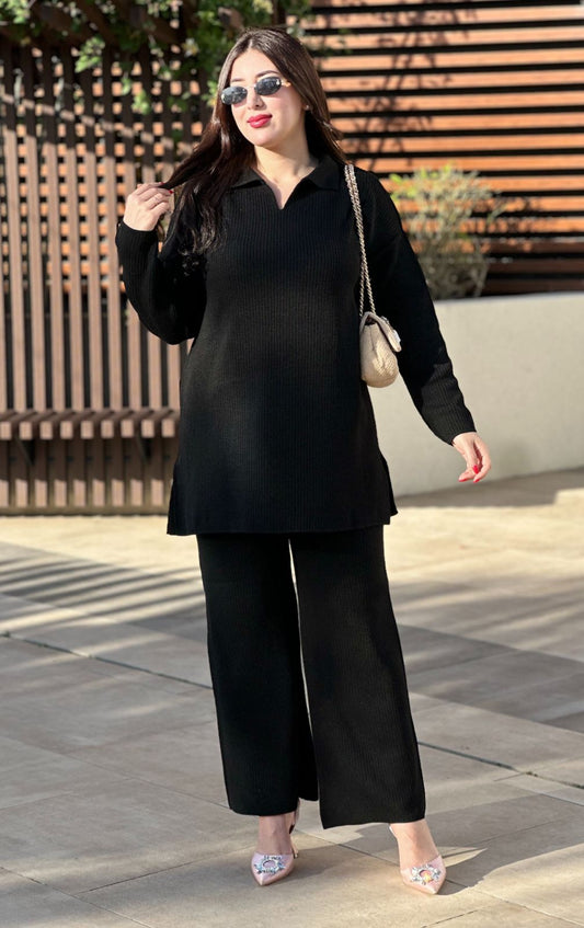 Ensemble Naila : طقم تريكو شتوي ناعم وراقي 🧶✨